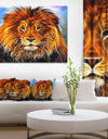 Drawing of the King of Jungle - Animal Art Canvas Print