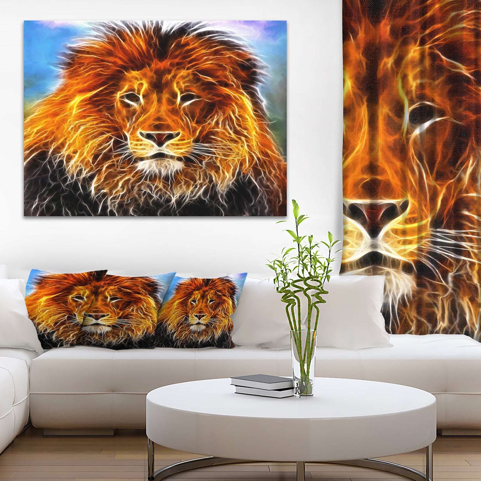 Drawing of the King of Jungle - Animal Art Canvas Print