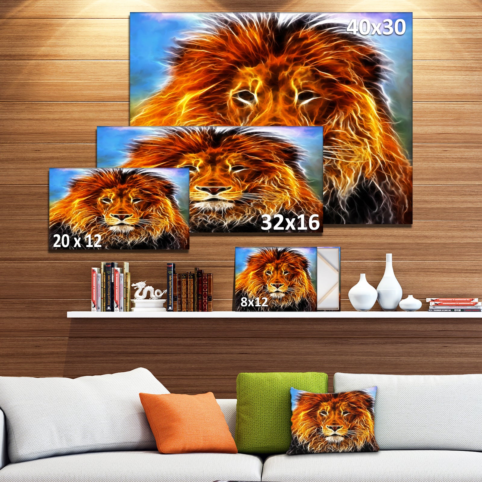 Drawing of the King of Jungle - Animal Art Canvas Print
