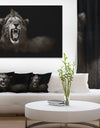 Lion Displaying Fiery Face - Animal Digital Art Canvas Print