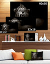 Lion Displaying Fiery Face - Animal Digital Art Canvas Print