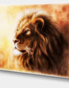 Brown Lion Fractal - Digital Art Animal Canvas Print