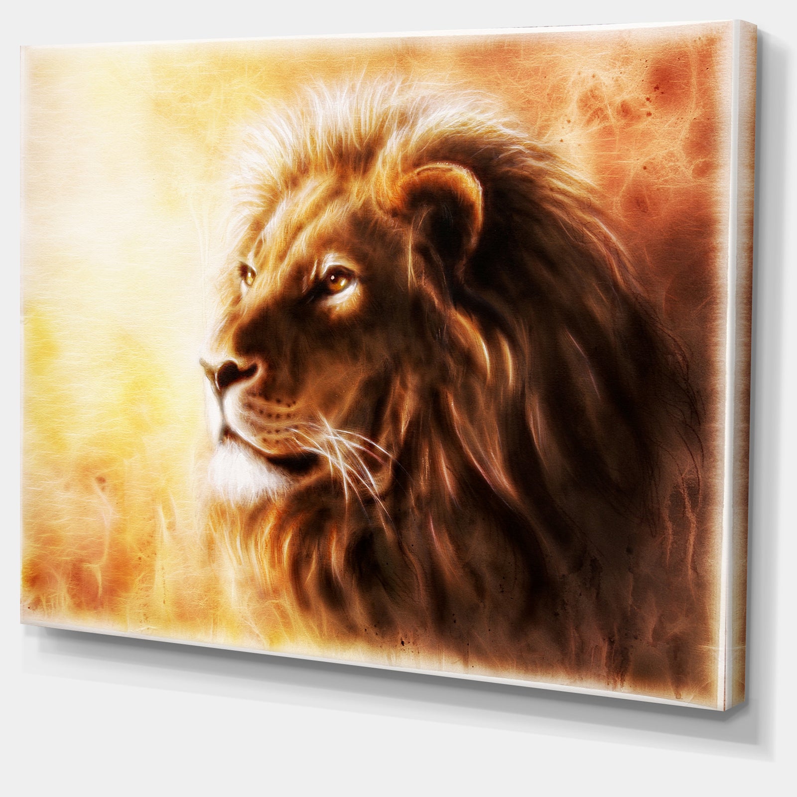 Brown Lion Fractal - Digital Art Animal Canvas Print