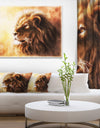 Brown Lion Fractal - Digital Art Animal Canvas Print