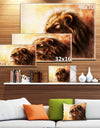 Brown Lion Fractal - Digital Art Animal Canvas Print