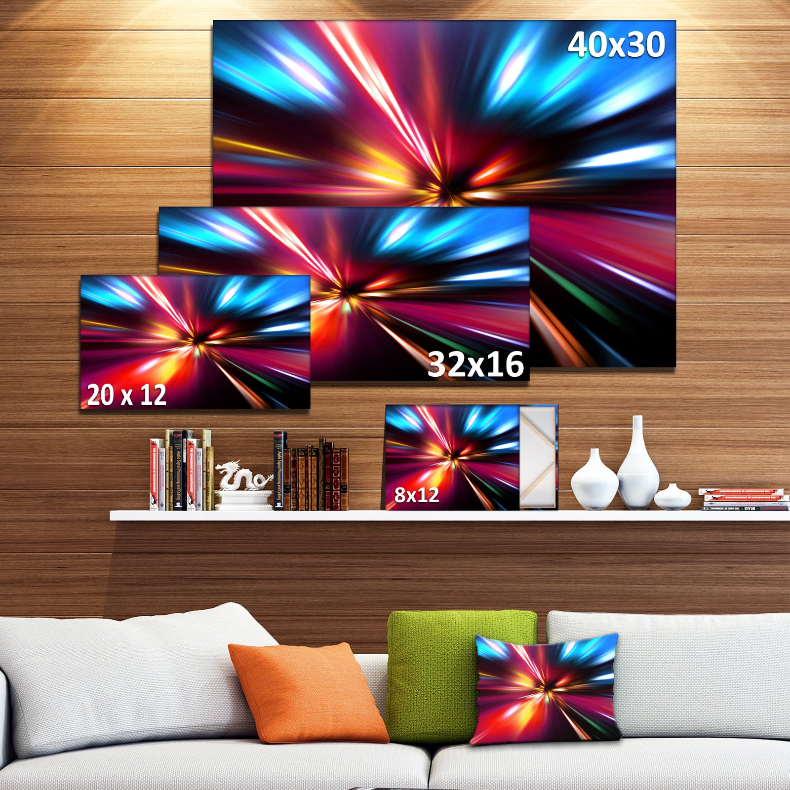 Speed Motion in Night - Abstract Digital Art Canvas Print