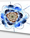 Dark Blue Fractal Flower - Digital Art Floral Canvas Print