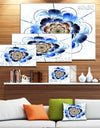 Dark Blue Fractal Flower - Digital Art Floral Canvas Print