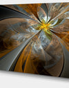 Symmetrical Yellow Fractal Flower - Digital Art Canvas Print