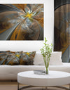 Symmetrical Yellow Fractal Flower - Digital Art Canvas Print