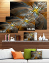 Symmetrical Yellow Fractal Flower - Digital Art Canvas Print