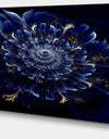 Blue Fractal Flower - Digital Art Floral Canvas Print