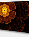 Symmetrical Orange Fractal Flower - Digital Art Floral Canvas Print