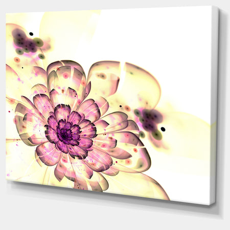 Dark Yellow Fractal Floral Art - Digital Art Canvas Print