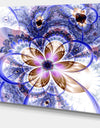 Blue Light Fractal Flower - Digital Art Floral Canvas Print