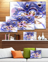 Blue Light Fractal Flower - Digital Art Floral Canvas Print