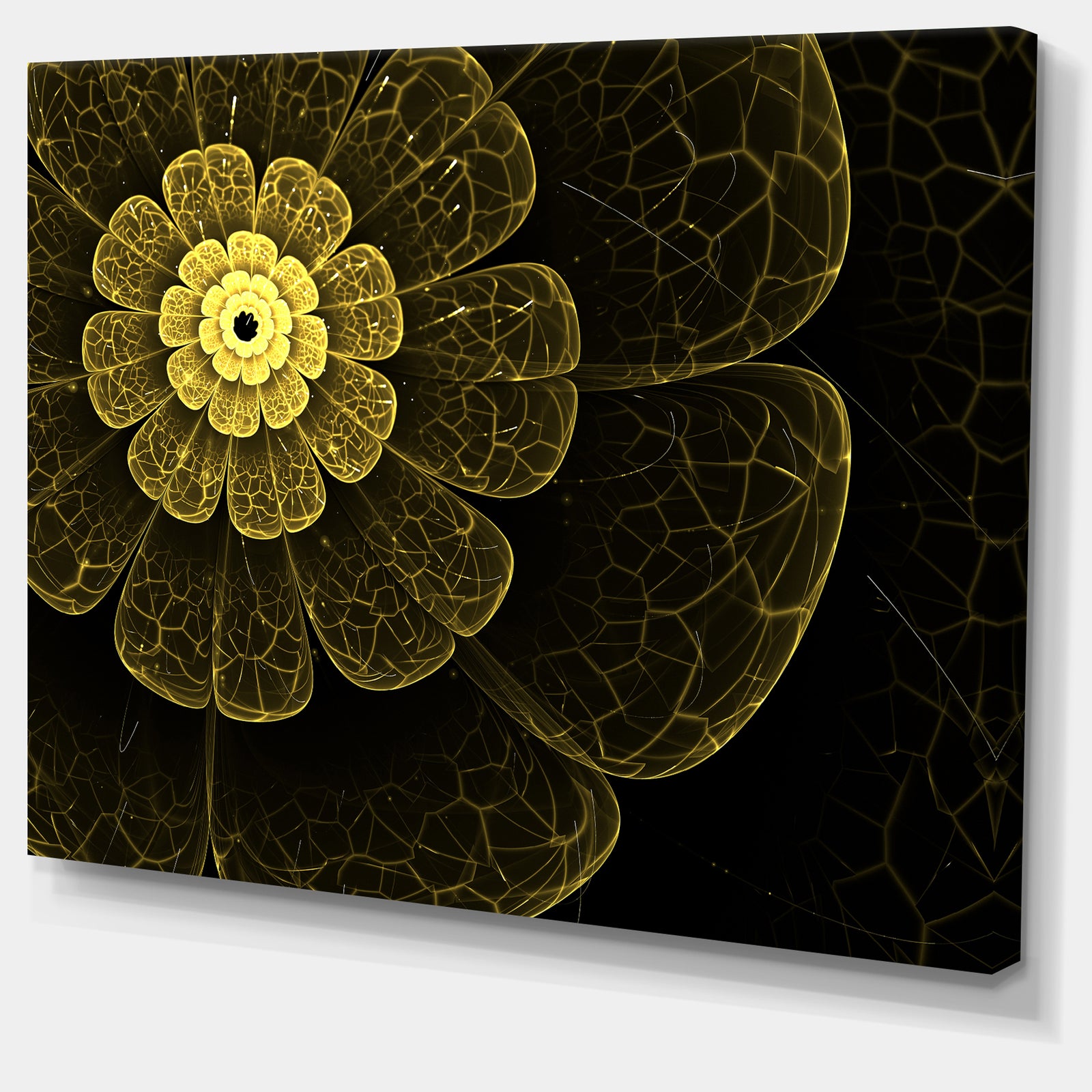 Light Yellow Metallic Fabric Flower - Digital Art Canvas Print
