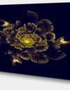 Golden Metallic Fractal Flower - Digital Art Canvas Print