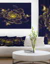 Golden Metallic Fractal Flower - Digital Art Canvas Print