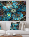 Fractal Blue Flowers - Floral Art Canvas Print