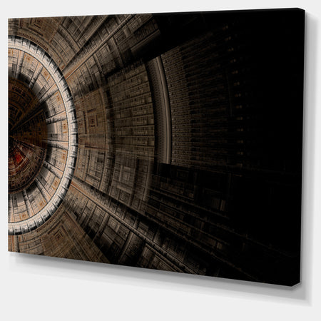 Symmetrical Solar Blue Fractal Art - Digital Art Canvas Print