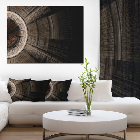Symmetrical Solar Blue Fractal Art - Digital Art Canvas Print