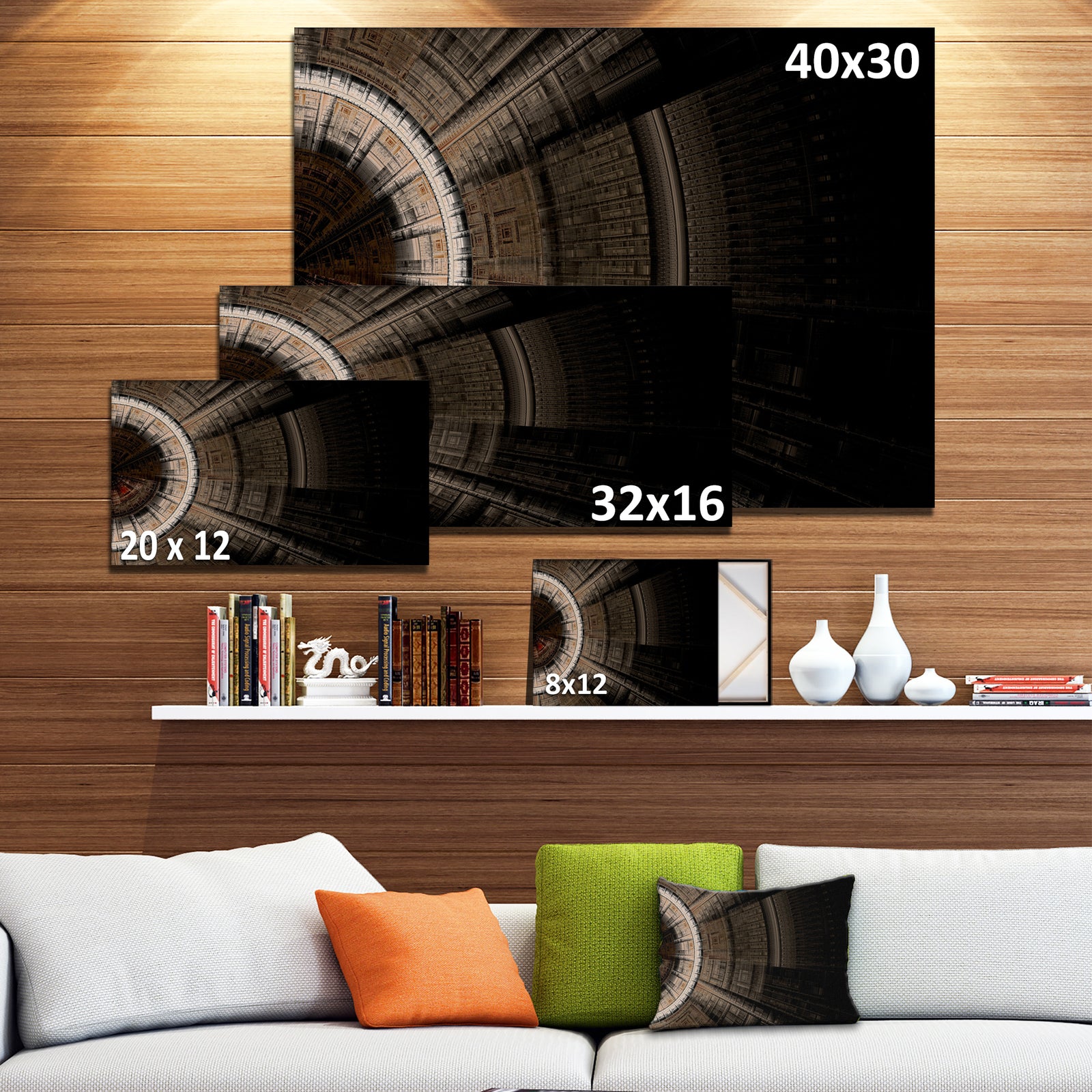 Symmetrical Solar Blue Fractal Art - Digital Art Canvas Print