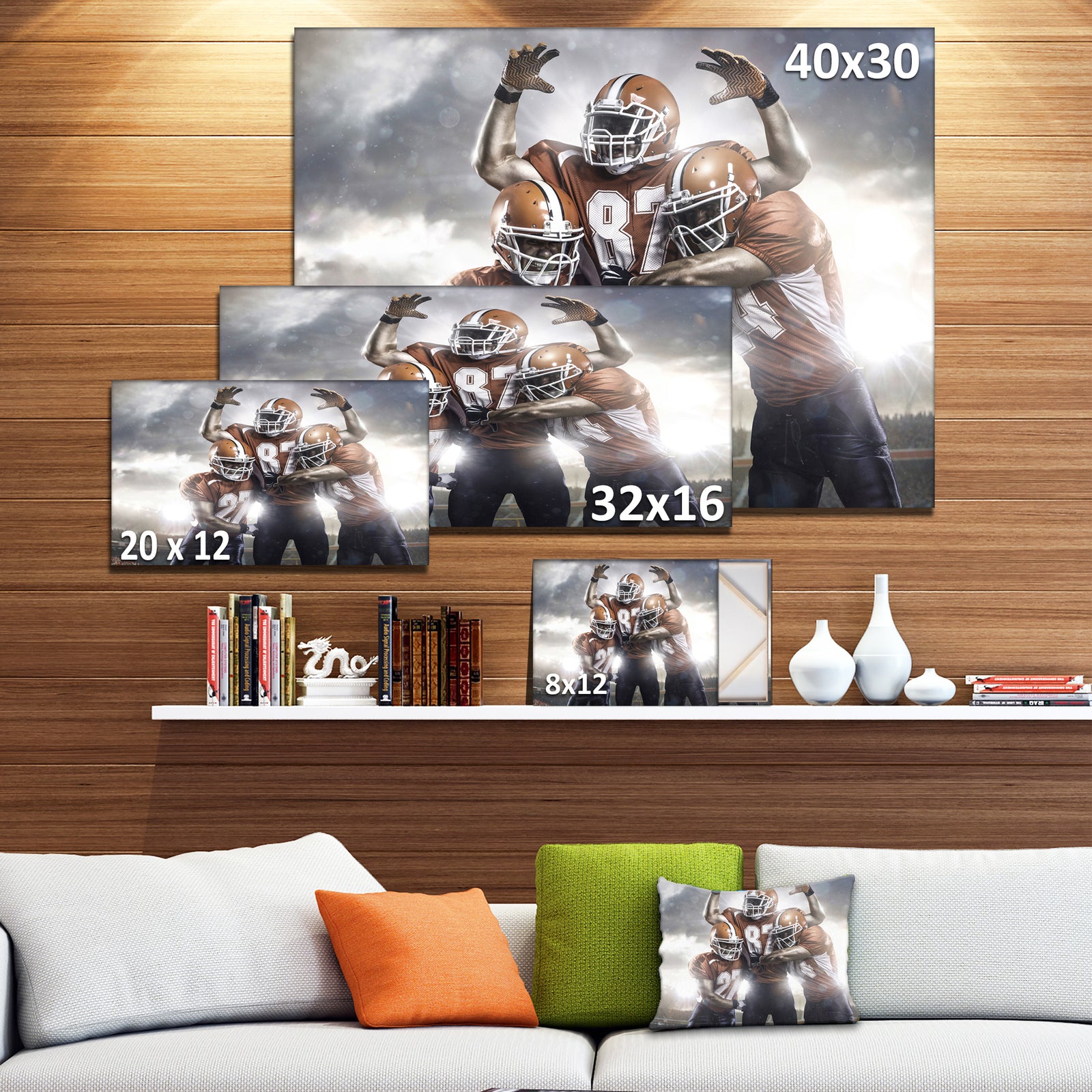 American Footballer in Action - Sports Digital Art Canvas Print