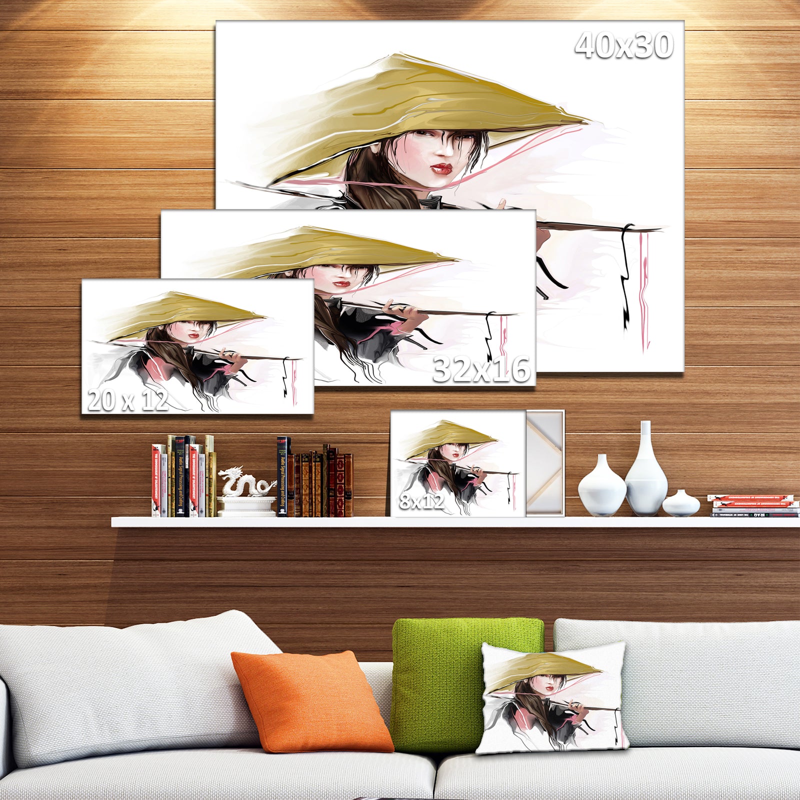 Vietnamese Woman - Digital Art Portrait Canvas Print