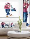 Fashion Young Girl in Red - Portrait Canvas Art Print