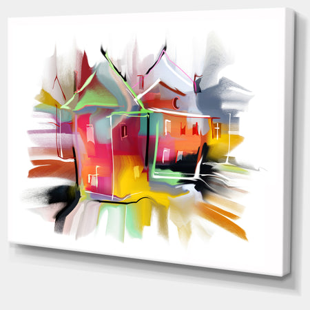 Building Illustration - Painting Abstract Canvas Art Print