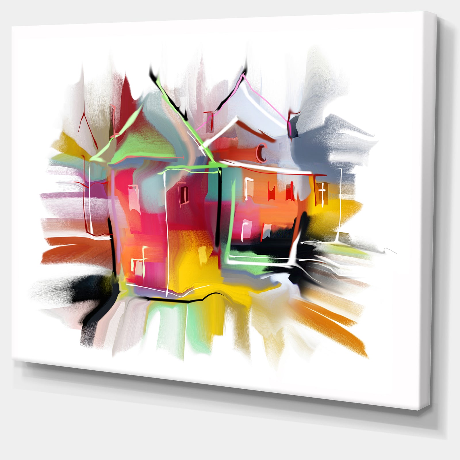 Building Illustration - Painting Abstract Canvas Art Print