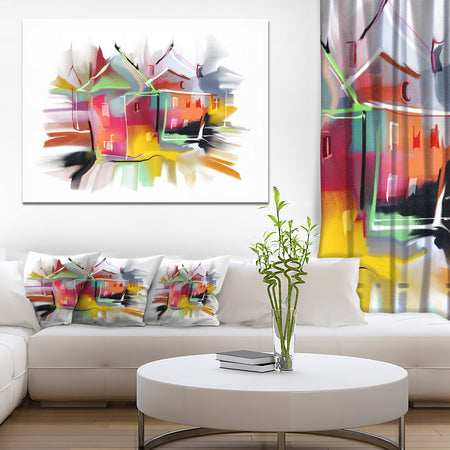 Building Illustration - Painting Abstract Canvas Art Print