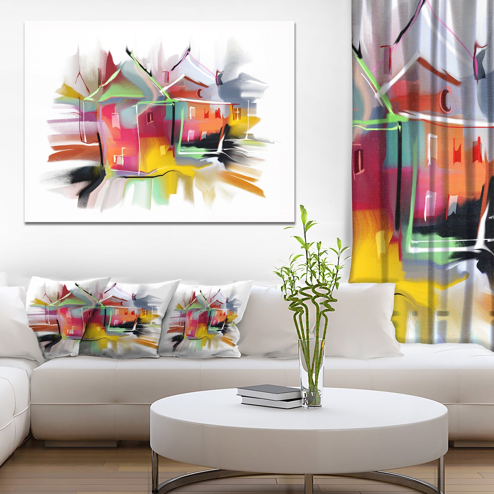 Building Illustration - Painting Abstract Canvas Art Print