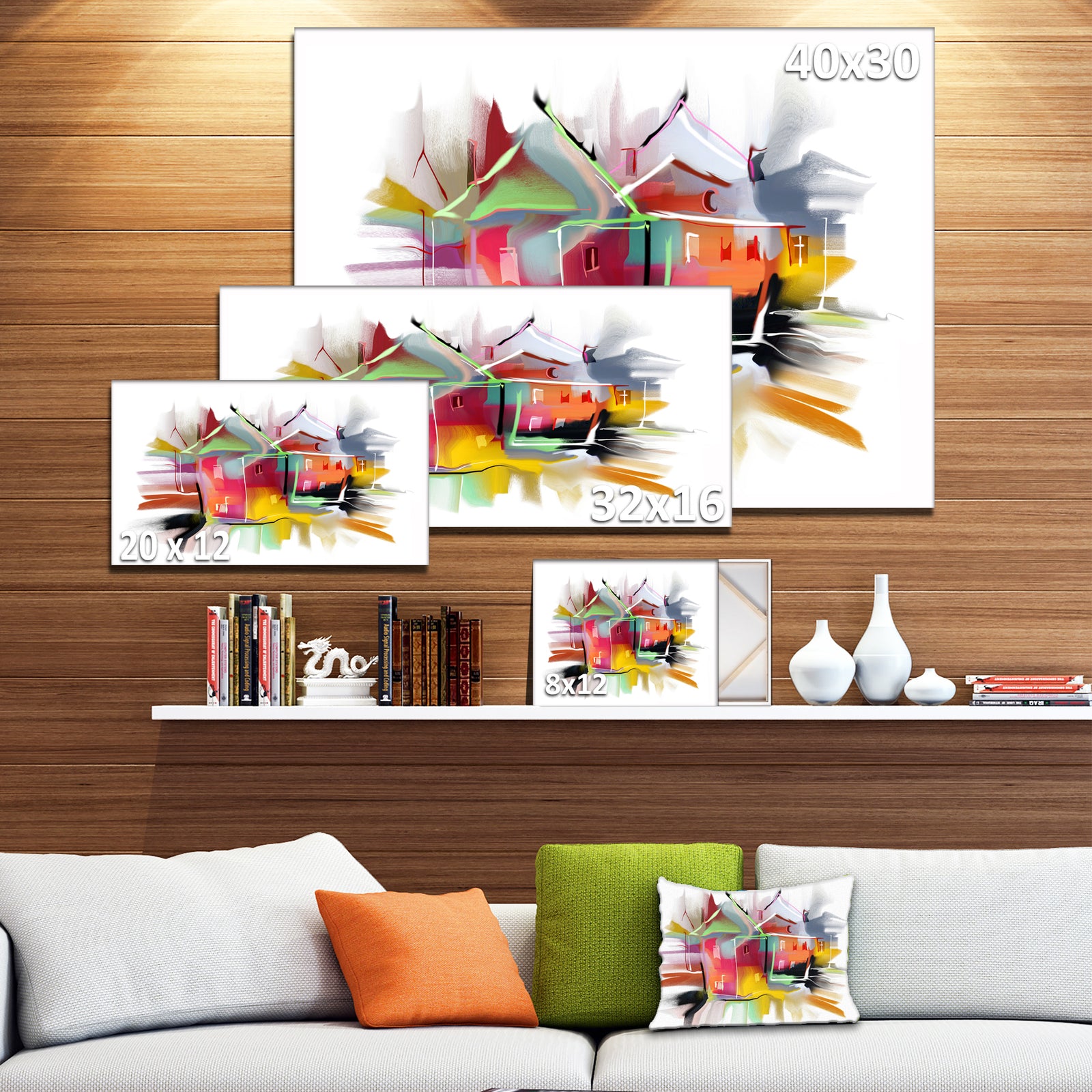 Building Illustration - Painting Abstract Canvas Art Print