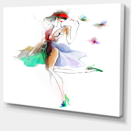 Fashion Girl in Multiple Colors - Portrait Canvas Art Print