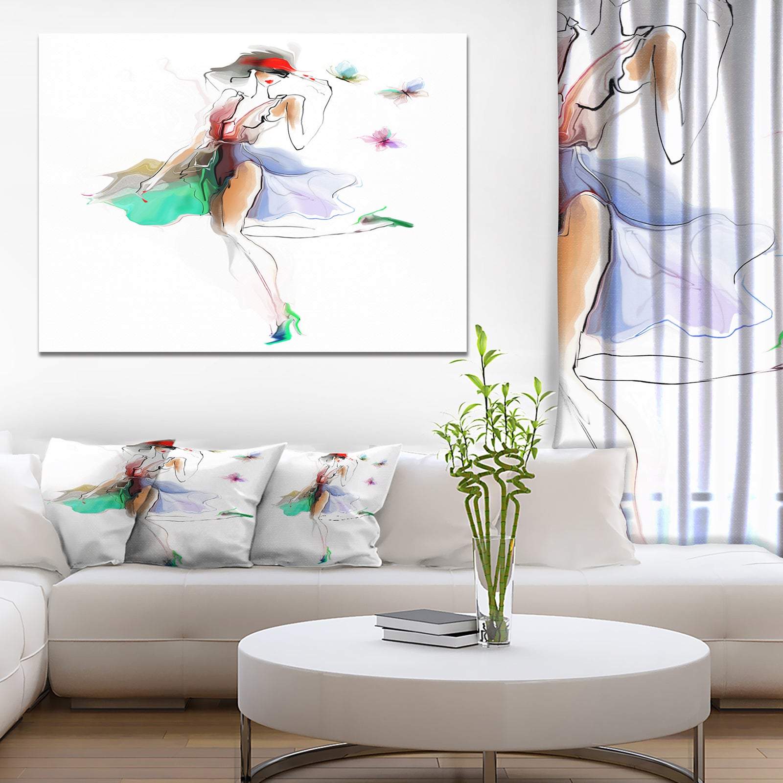 Fashion Girl in Multiple Colors - Portrait Canvas Art Print