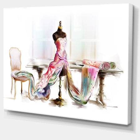 Dressed Tabletop Mannequin - Digital Art Canvas Print