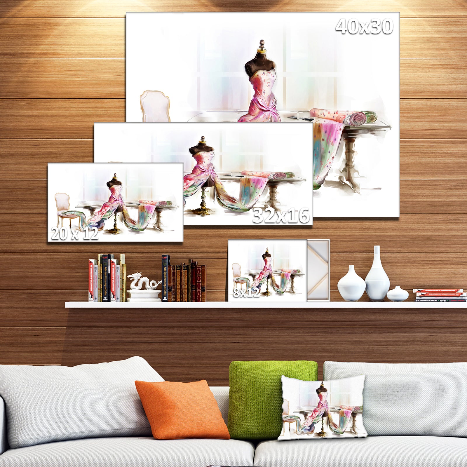 Dressed Tabletop Mannequin - Digital Art Canvas Print