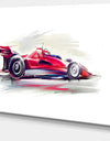 Red Formula One Car - Digital Art Car Canvas Print