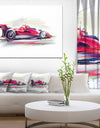 Red Formula One Car - Digital Art Car Canvas Print