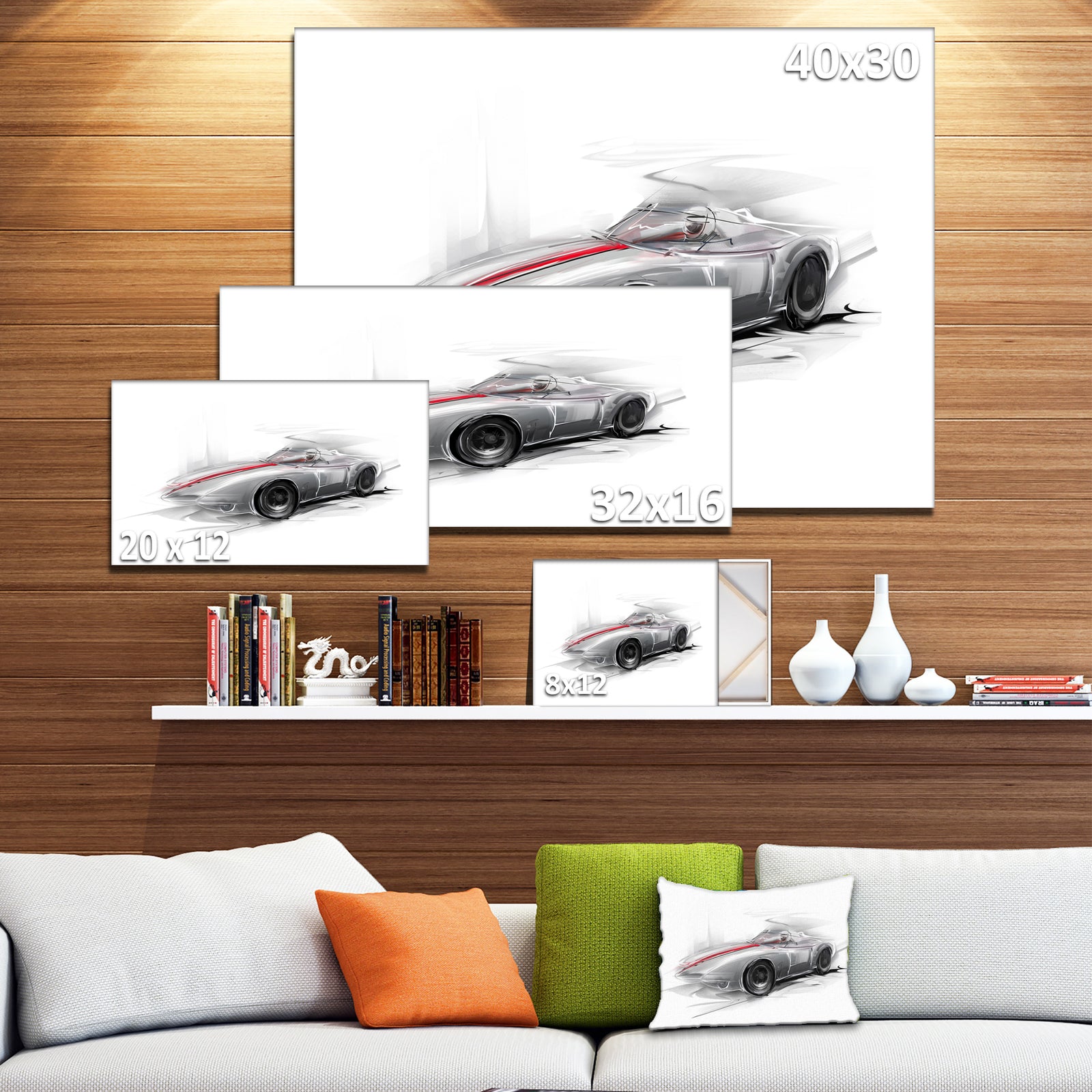 Silver Formula One Car - Digital Art Car Canvas Print