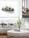 designq Yellow Formula One Car - Digital Art Car Canvas Print