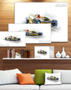 Yellow Formula One Car - Digital Art Car Canvas Print