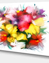 Textured Flowers in Multiple Hues - Painting Canvas Print