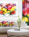 Textured Flowers in Multiple Hues - Painting Canvas Print