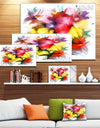 Textured Flowers in Multiple Hues - Painting Canvas Print