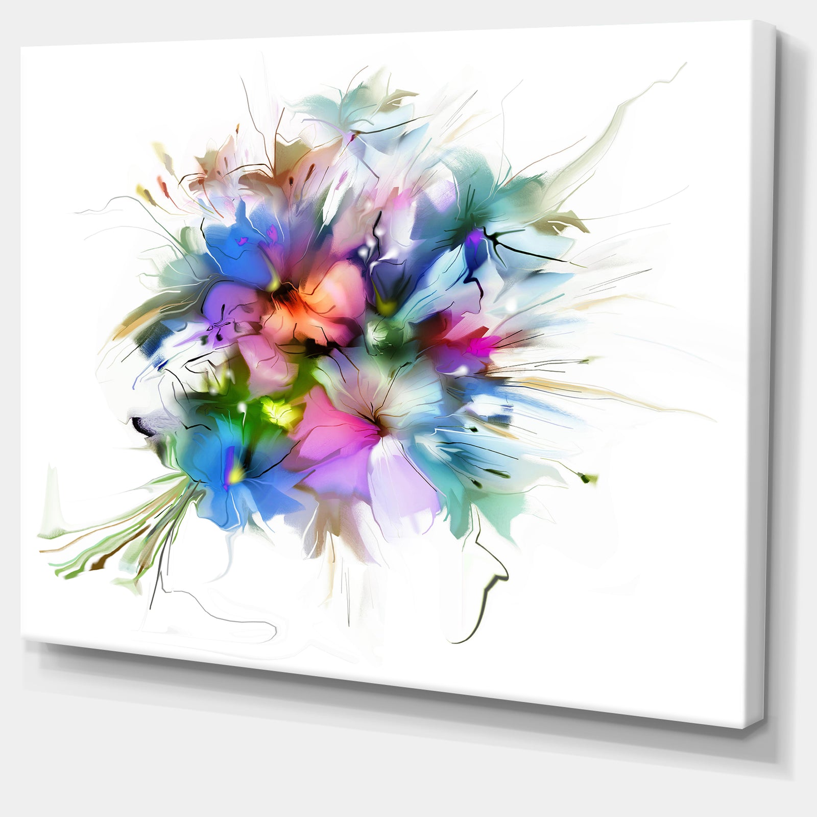 Summer Colorful Flowers - Watercolor Painting Canvas Print