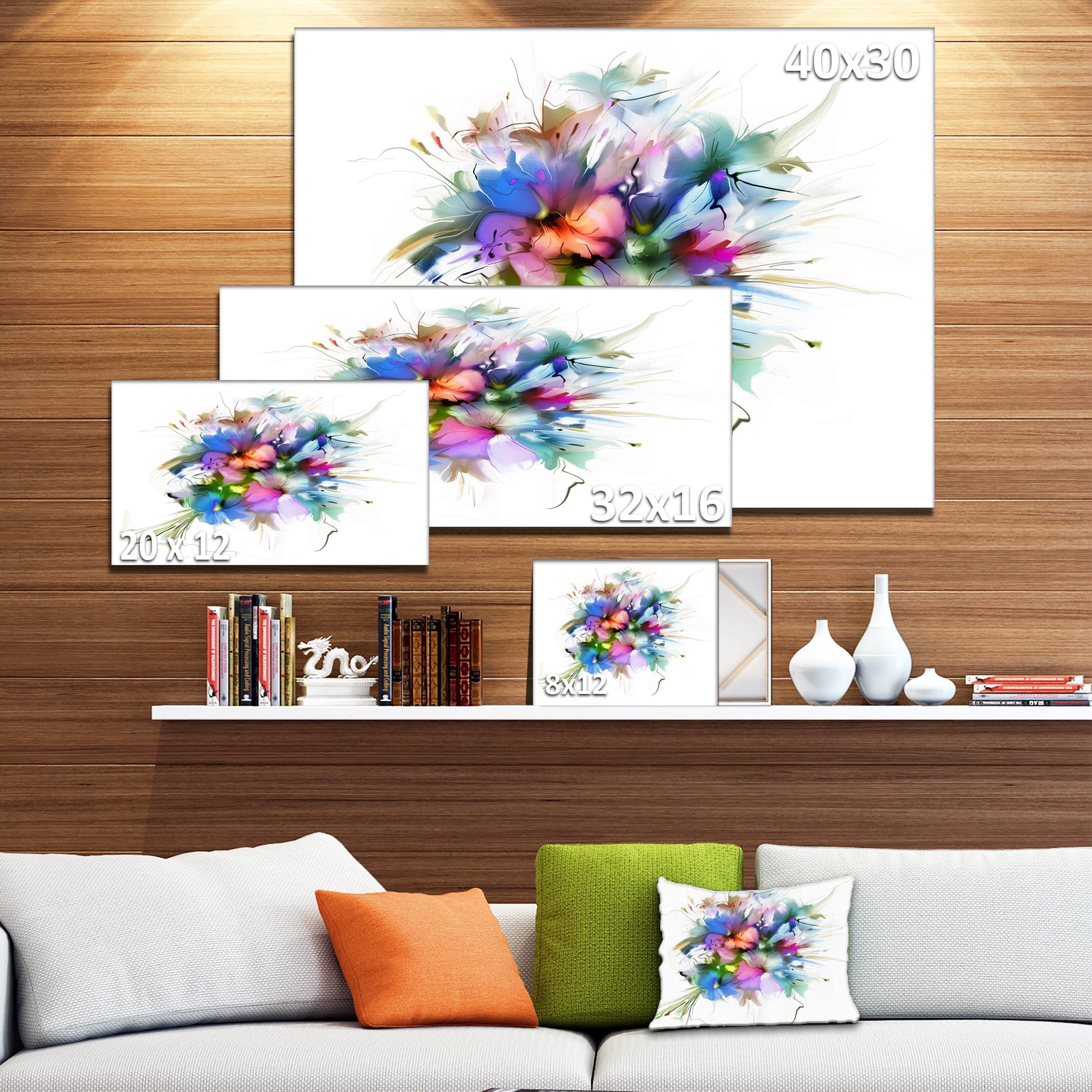 Summer Colorful Flowers - Watercolor Painting Canvas Print