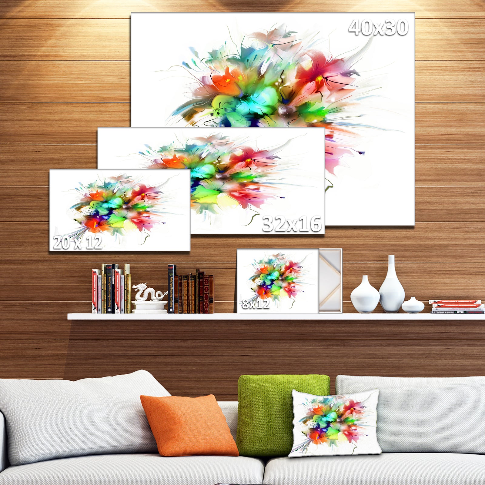 Summer Flowers in Different Colors - Floral Digital Art Canvas Print